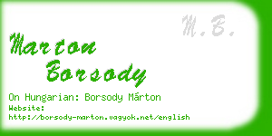 marton borsody business card